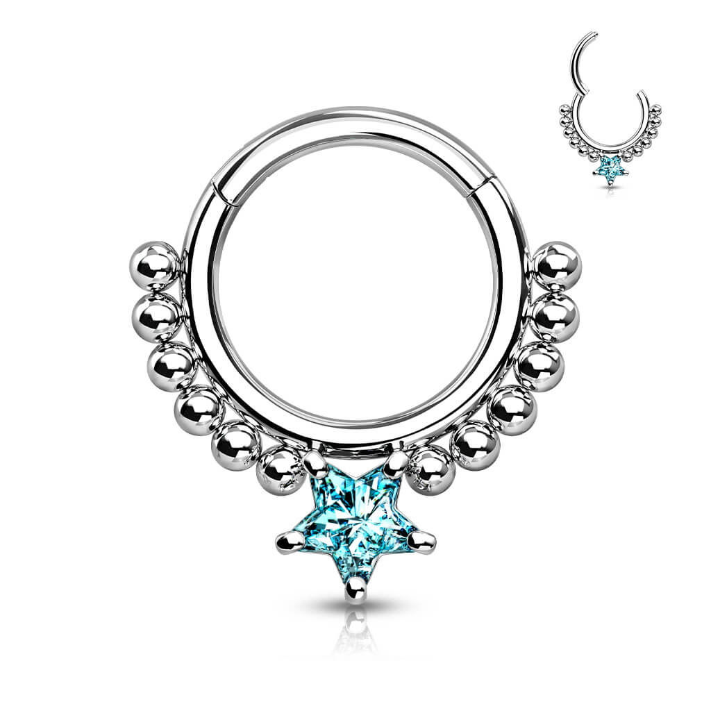Kółko gwiazdka cyrkonia srebrny clicker - Image 8