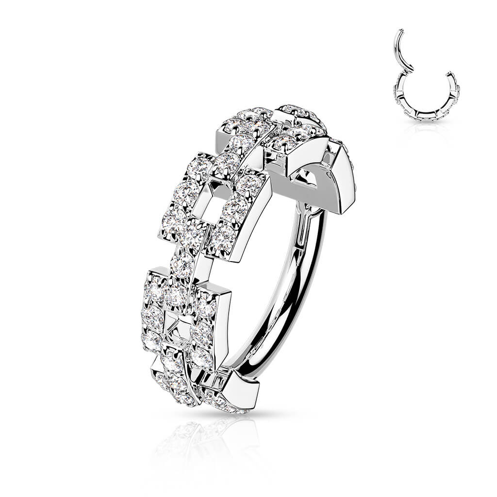 Kółko kwadrat cyrkonia clicker - Image 5