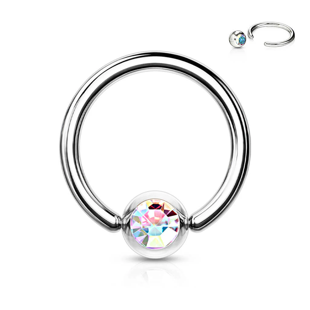 Kółko z kulką cyrkonia zapięcie captive bead - Image 5