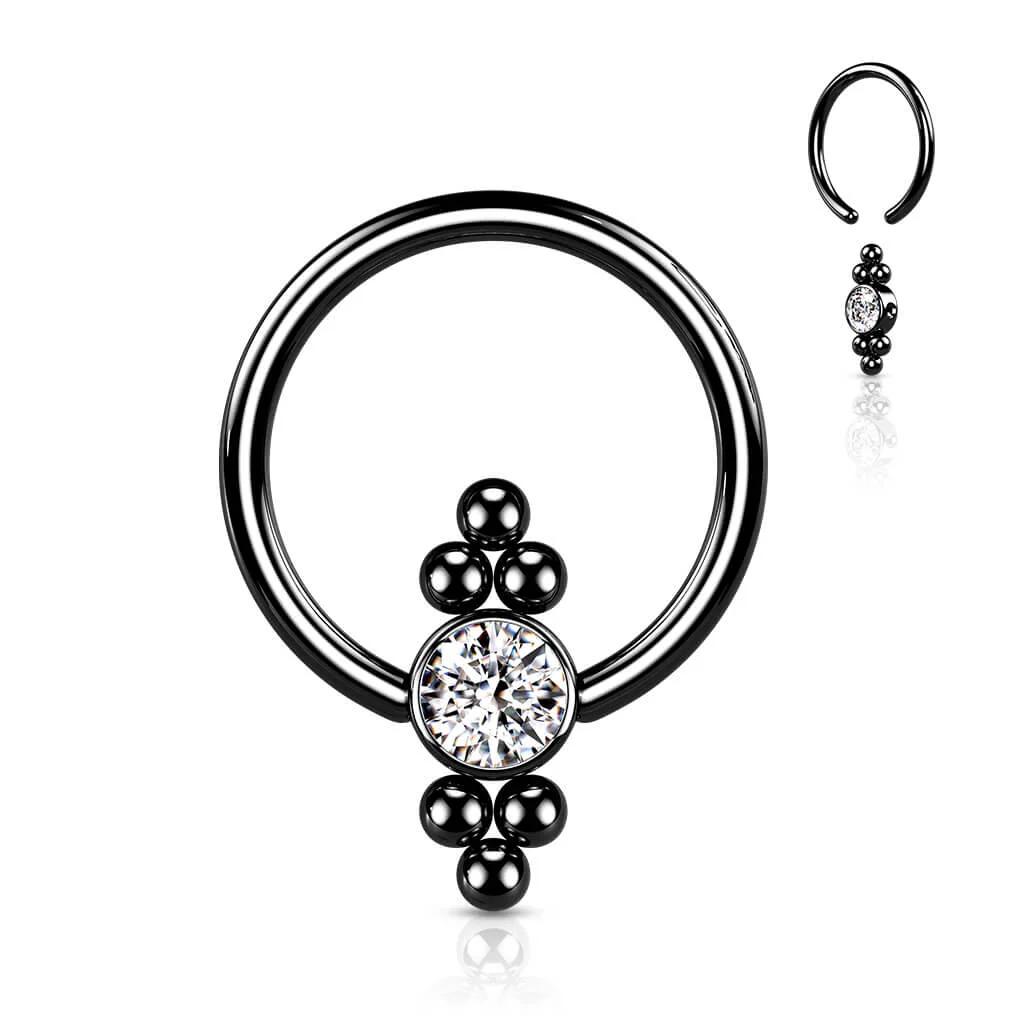 Kółko kulka płaska koraliki cyrkonia zapięcie captive bead - Image 6