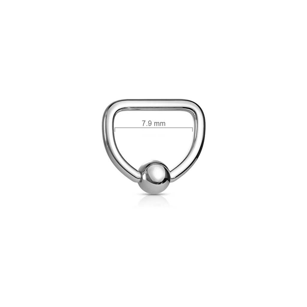 Kolczyk w kształcie litery d d-ring srebrny zapięcie captive bead - Image 2
