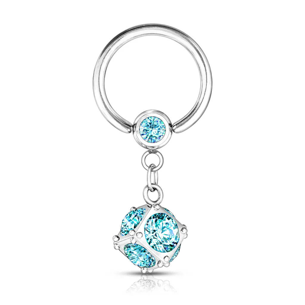Kółko zawieszka kulka z cyrkoniami srebrny zapięcie captive bead - Image 7