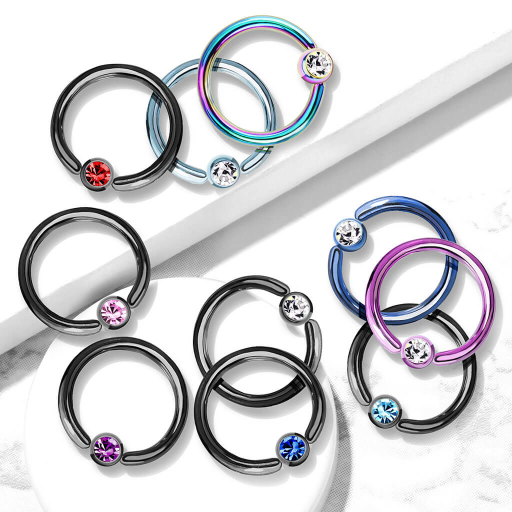 Kółko z kulką cyrkonia tytan zapięcie captive bead - Image 3