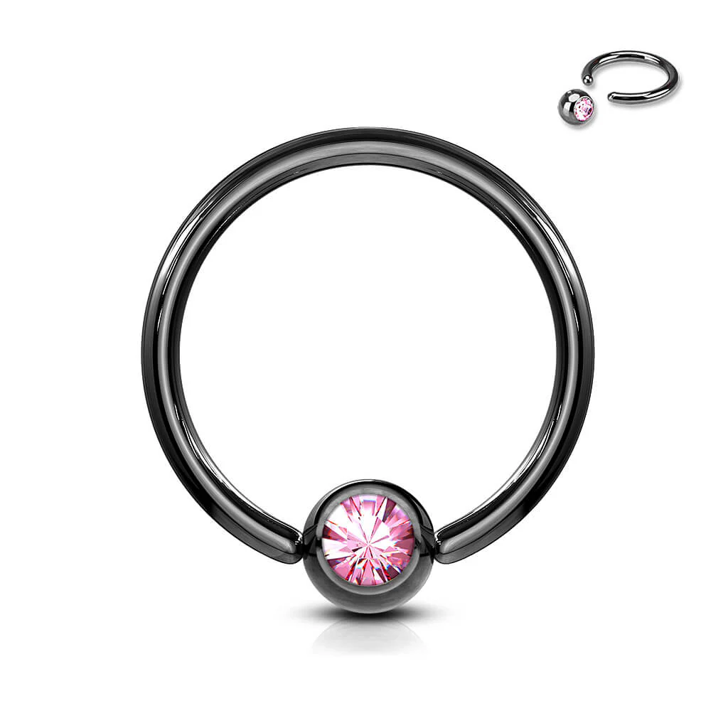 Kółko z kulką cyrkonia tytan zapięcie captive bead - Image 7