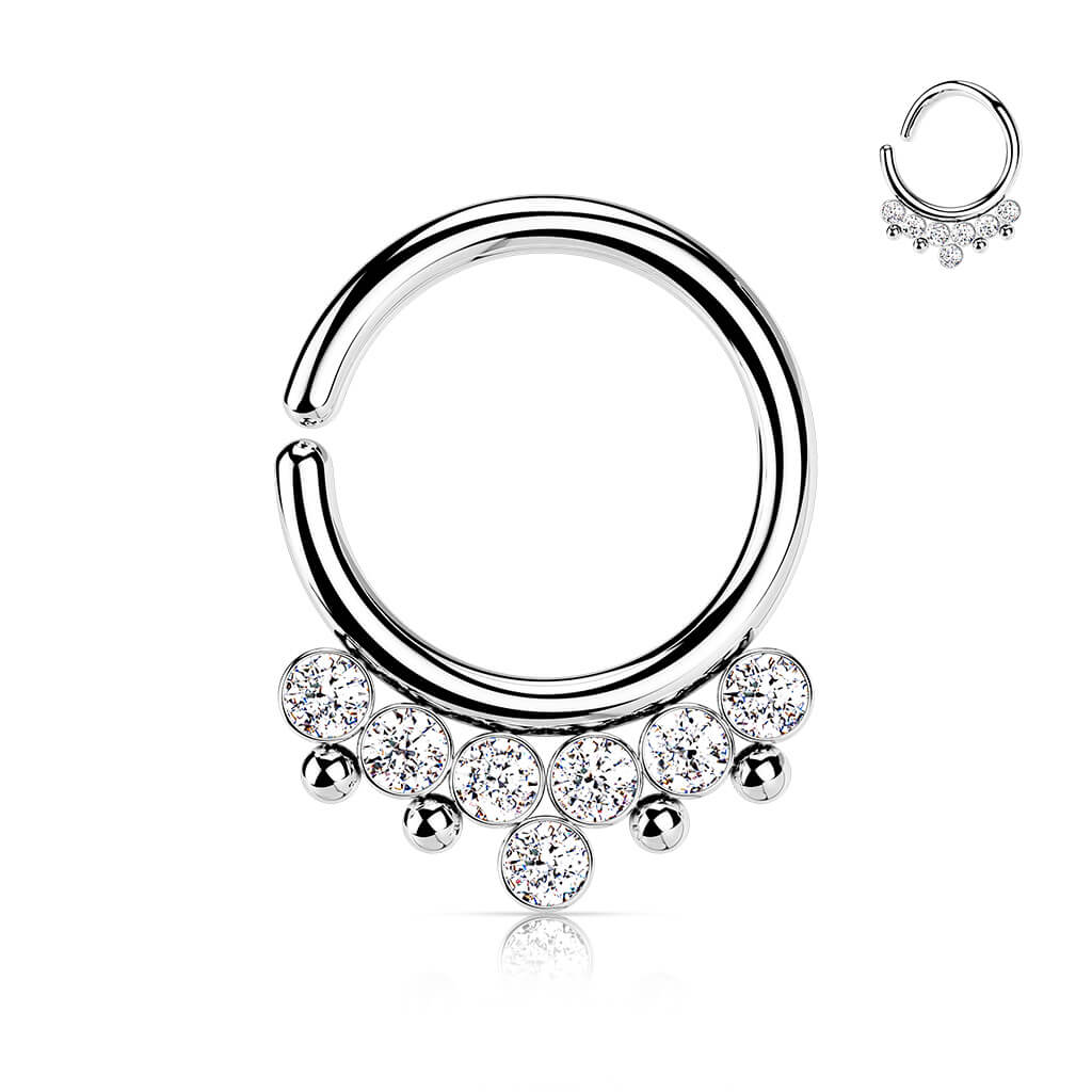 Kółko 7 cyrkonii kolczyk rozginany - Image 6