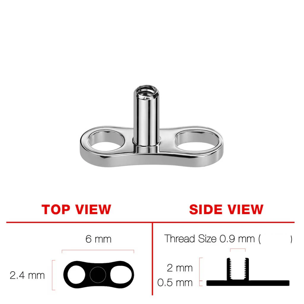 Tytan stopka 2 dziurki wysokość 2mm, 2.5mm i 3mm gwint wewnętrzny - Image 2