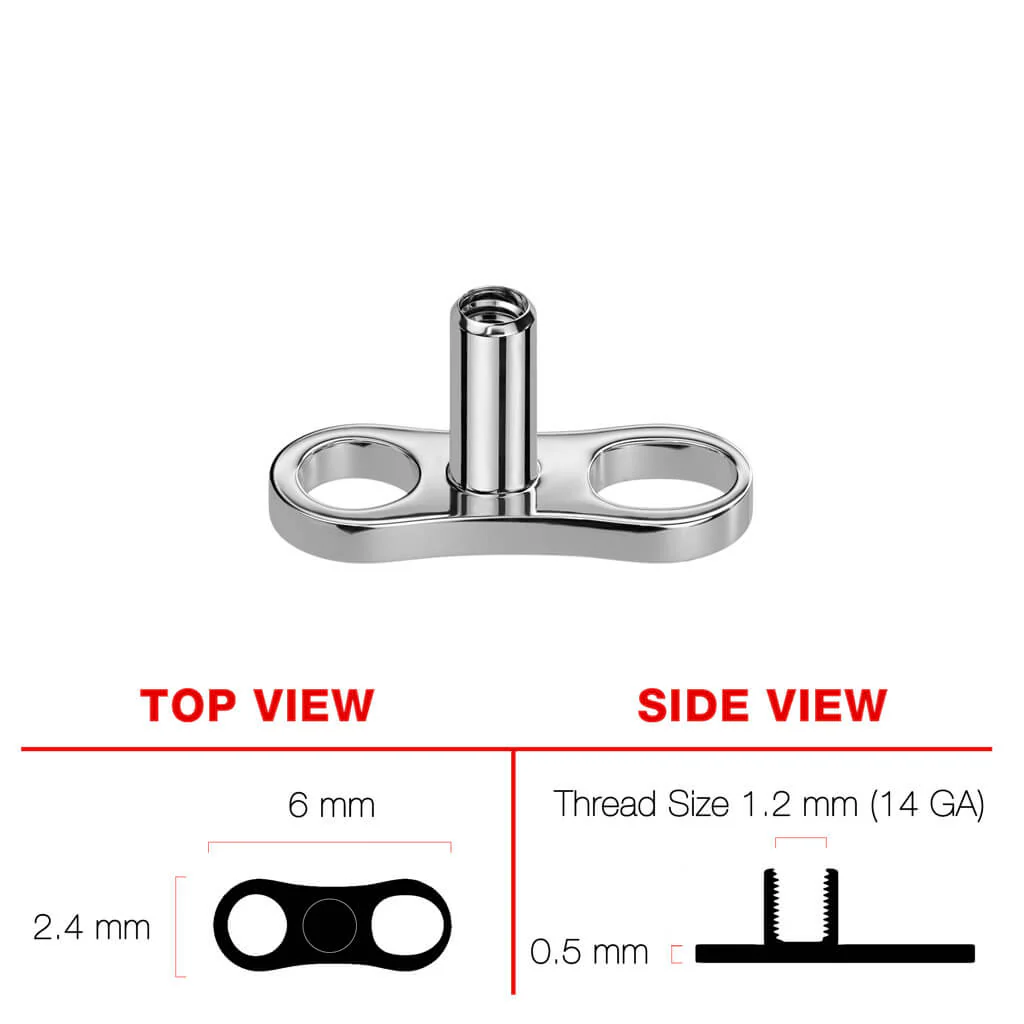 Tytan stopka 2 dziurki wysokość 2mm, 2.5mm i 3mm gwint wewnętrzny - Image 3