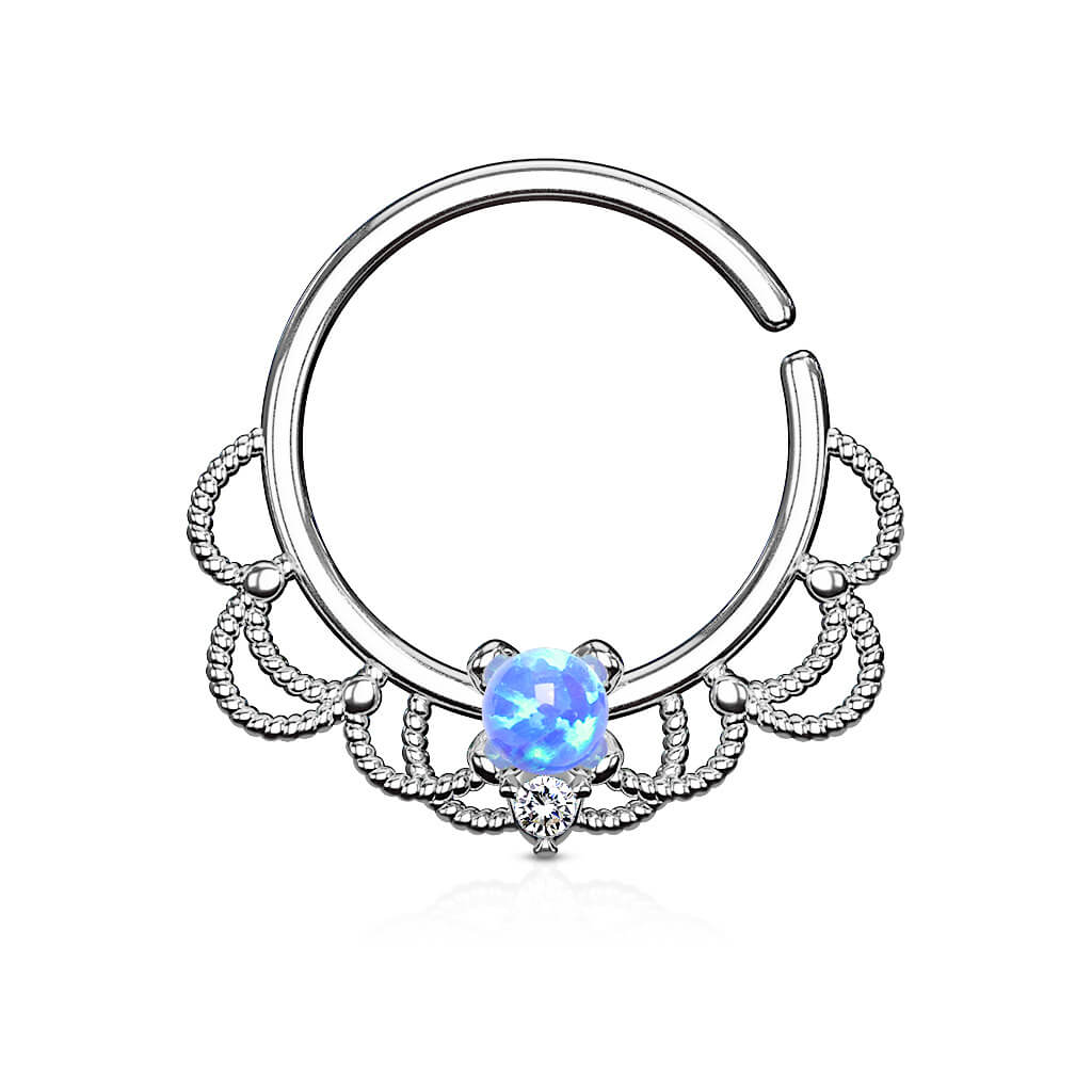 Kółko filigranowy opal kolczyk rozginany - Image 7