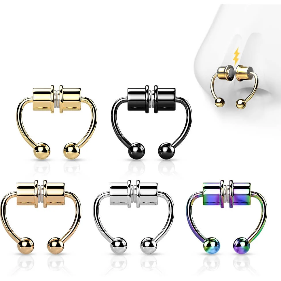 Fake piercing do nosa magnes septum magnes - Image 3