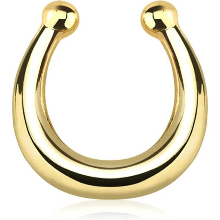 Fake piercing do nosa septum kolczyk rozginany - Image 2