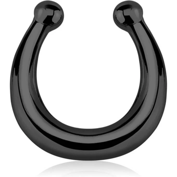 Fake piercing do nosa septum kolczyk rozginany - Image 4