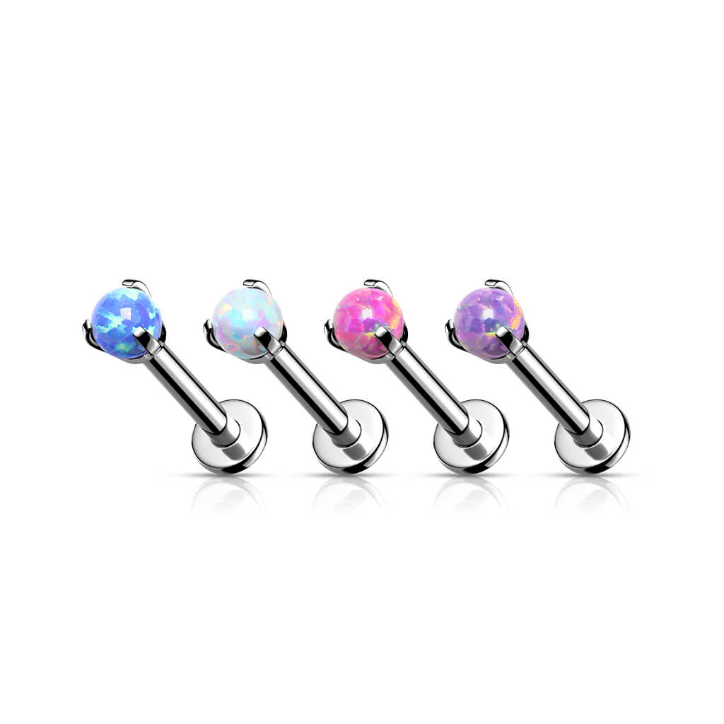 Tytan labret kulka opal srebrny gwint wewnętrzny - Image 3