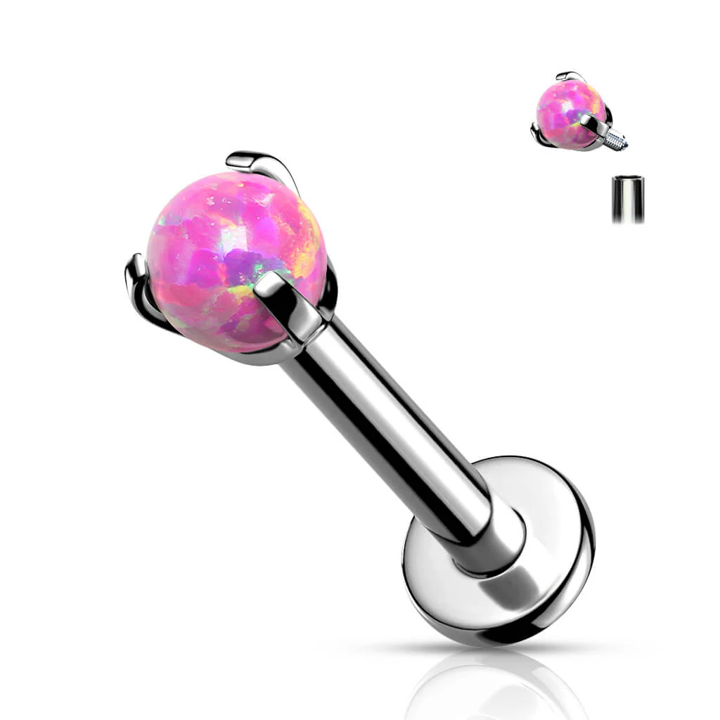 Tytan labret kulka opal srebrny gwint wewnętrzny - Image 8