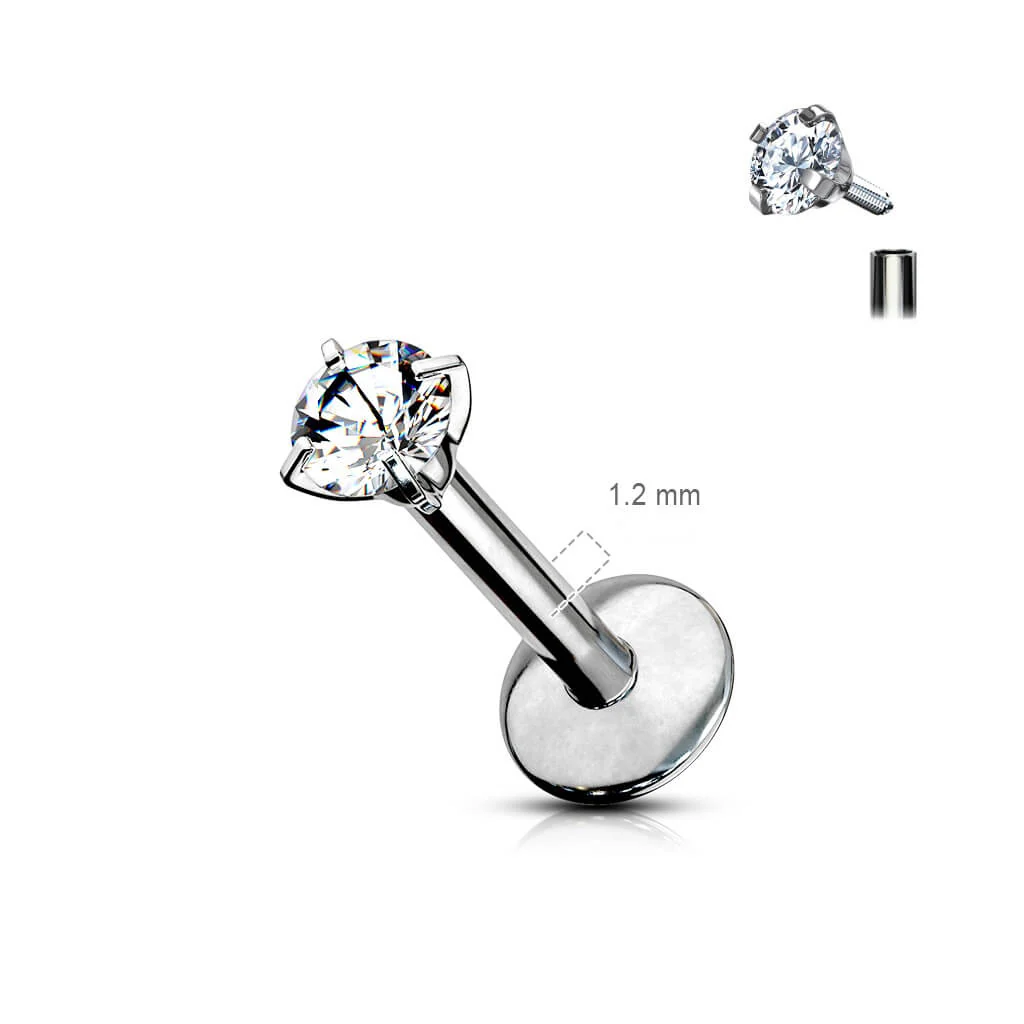 Tytan labret okrągła cyrkonia gwint wewnętrzny - Image 2