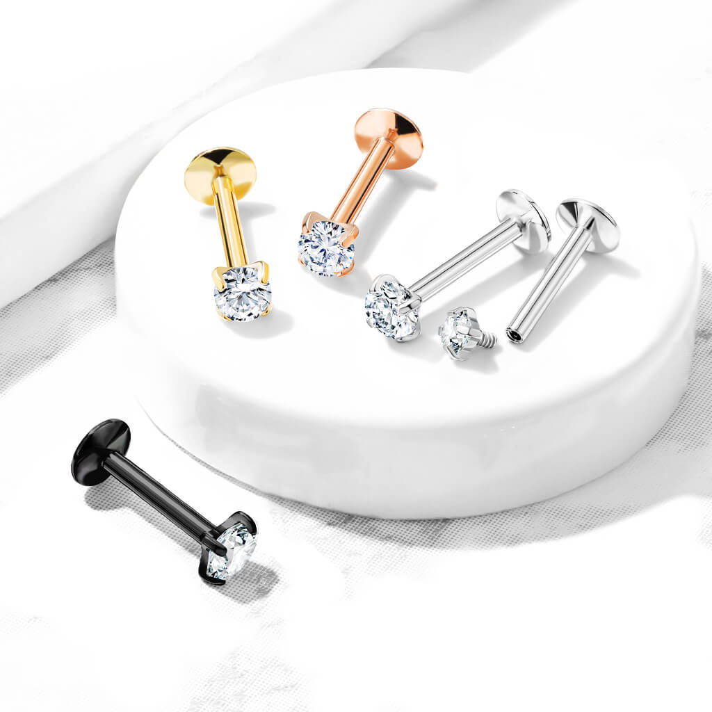 Tytan labret okrągła cyrkonia gwint wewnętrzny - Image 5