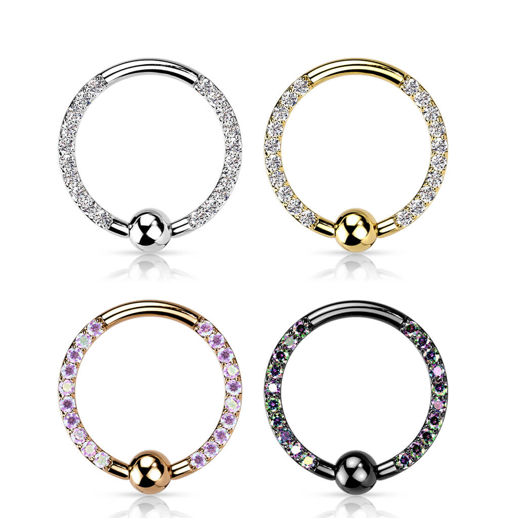 Tytan kółko z kulką cyrkonia zapięcie captive bead - Image 3