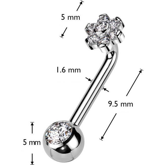 Tytan christina piercing kwiatek gwint wewnętrzny - Image 2