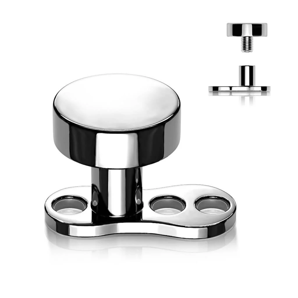 Tytan microdermal stopka z 3 dziurkami wysokość 2mm płaska nakrętka gwint wewnętrzny - Image 6