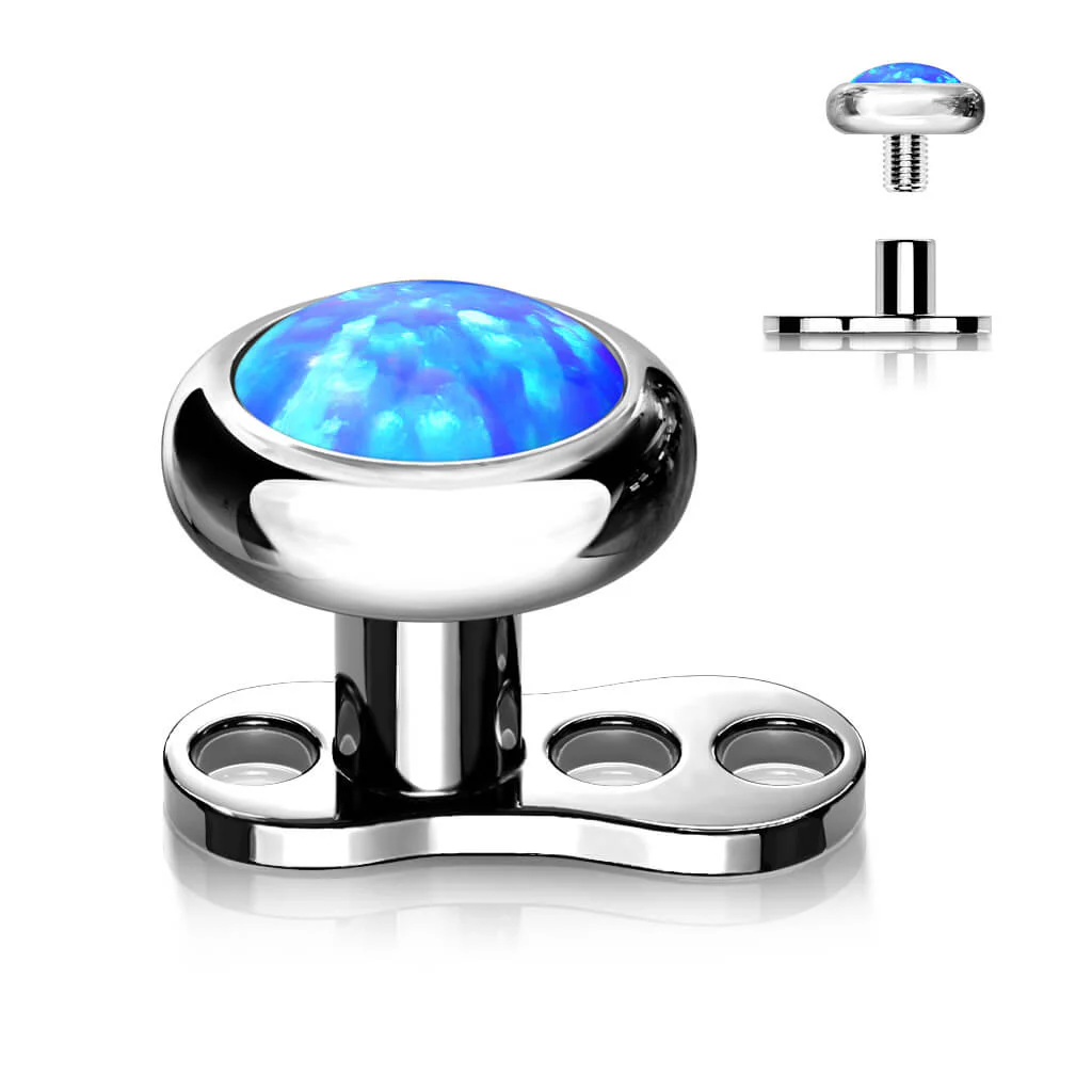 Tytan microdermal stopka z 3 dziurkami wysokość 2mm nakrętka opal płaski gwint wewnętrzny - Image 5