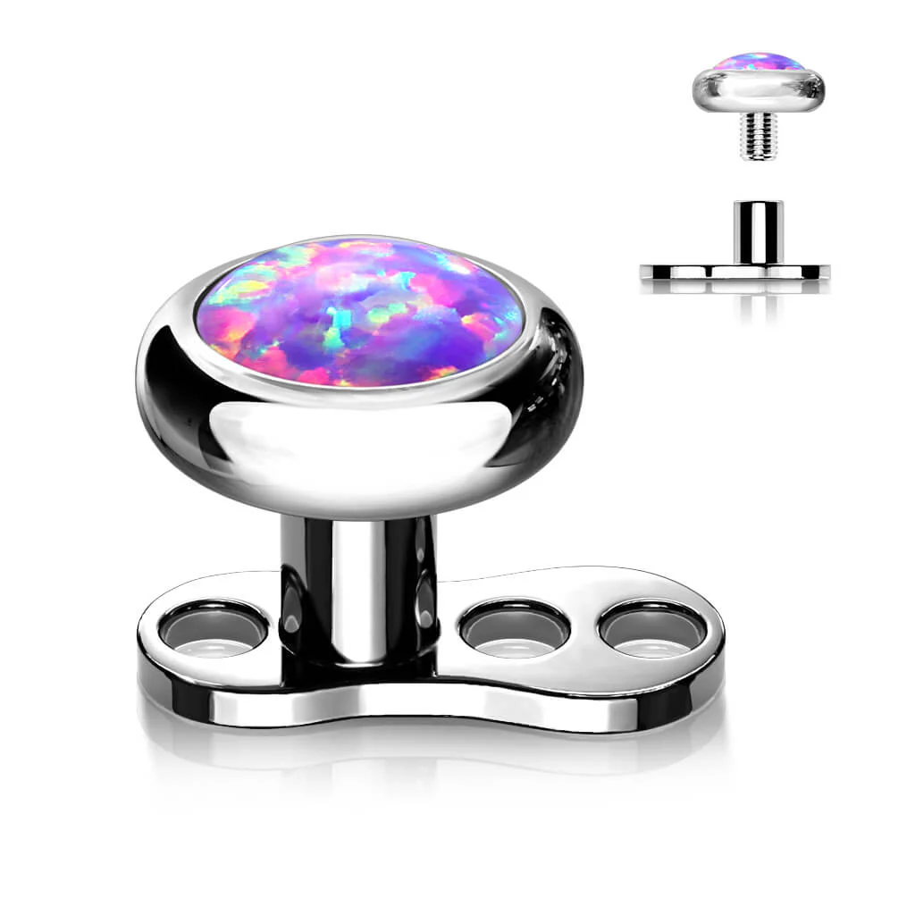 Tytan microdermal stopka z 3 dziurkami wysokość 2mm nakrętka opal płaski gwint wewnętrzny - Image 8