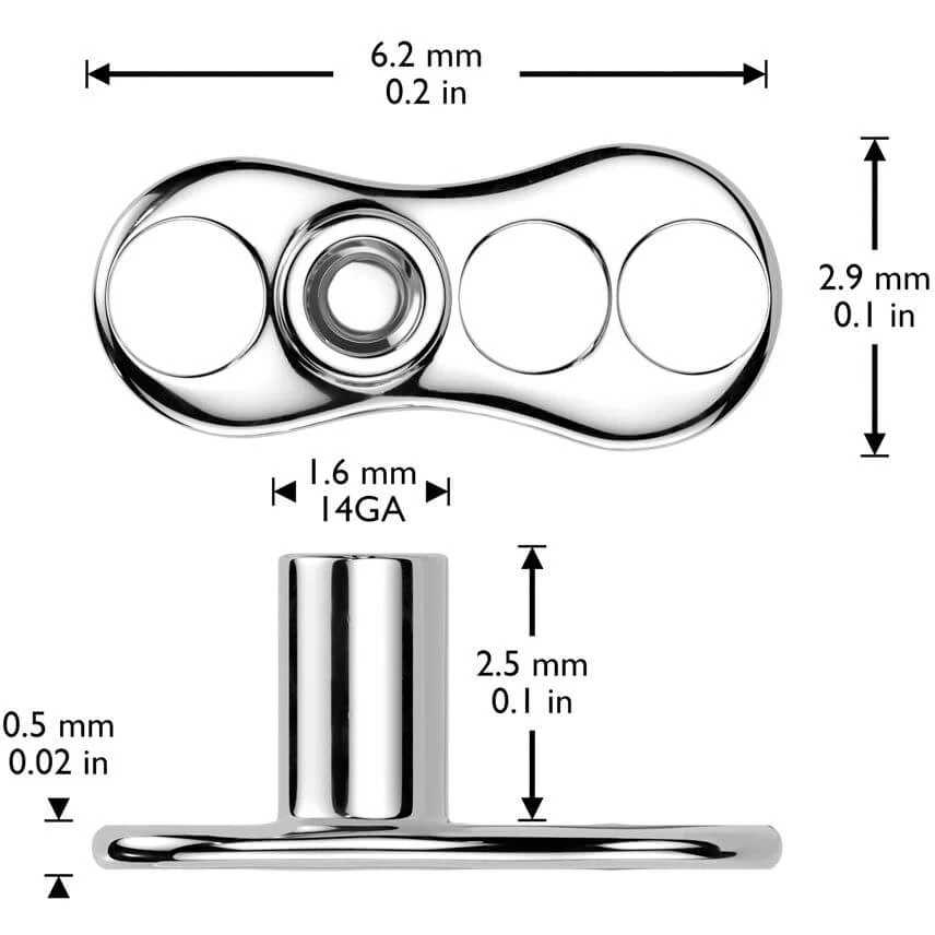 Tytan microdermal 2.5mm cyrkonia w łapkach gwint wewnętrzny - Image 2