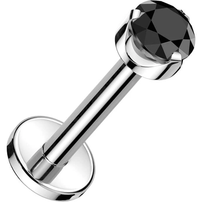 Tytan labret okrągła cyrkonia w łapkach gwint wewnętrzny - Image 4
