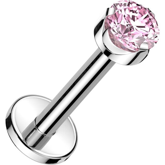 Tytan labret okrągła cyrkonia w łapkach gwint wewnętrzny - Image 6
