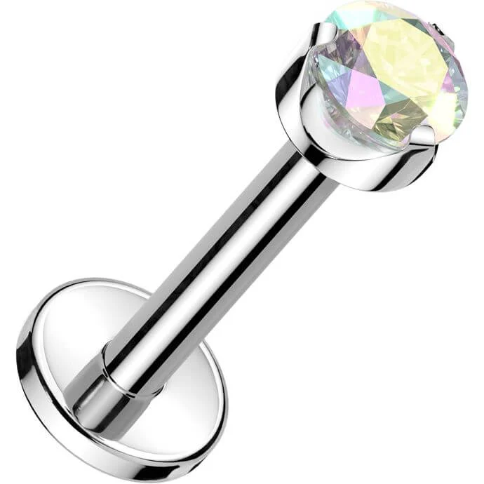 Tytan labret okrągła cyrkonia w łapkach gwint wewnętrzny - Image 7