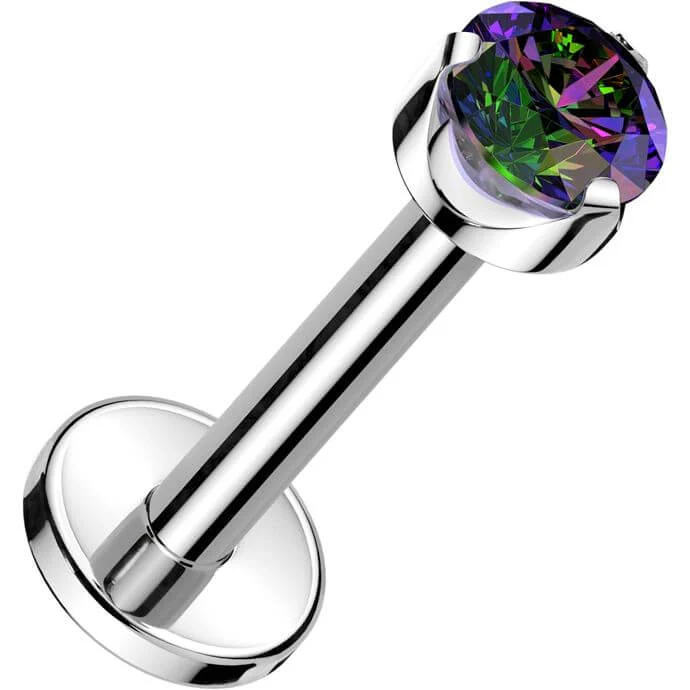 Tytan labret okrągła cyrkonia w łapkach gwint wewnętrzny - Image 8