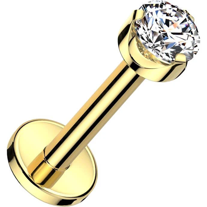 Tytan labret okrągła cyrkonia w łapkach gwint wewnętrzny - Image 9