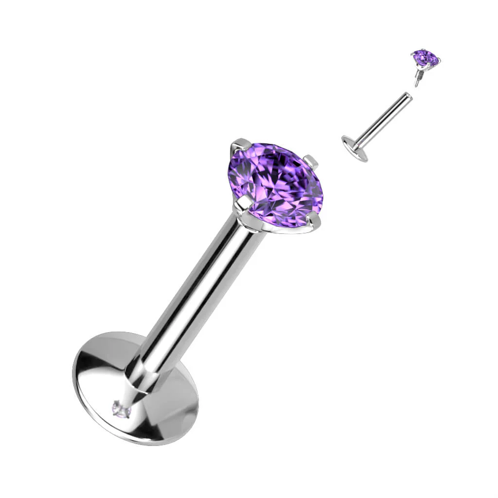 Tytan labret cyrkonia gwint wewnętrzny - Image 11