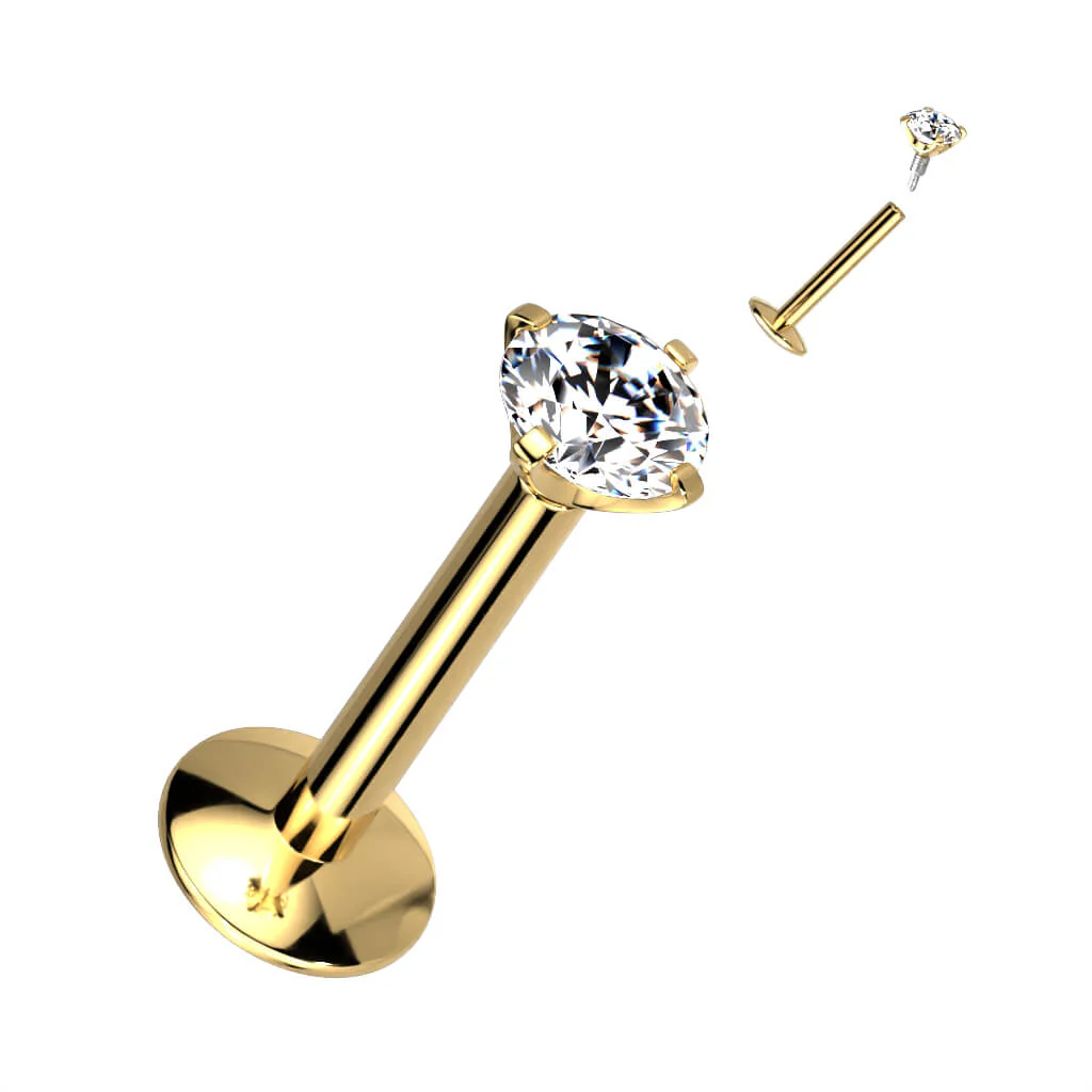 Tytan labret cyrkonia gwint wewnętrzny - Image 3