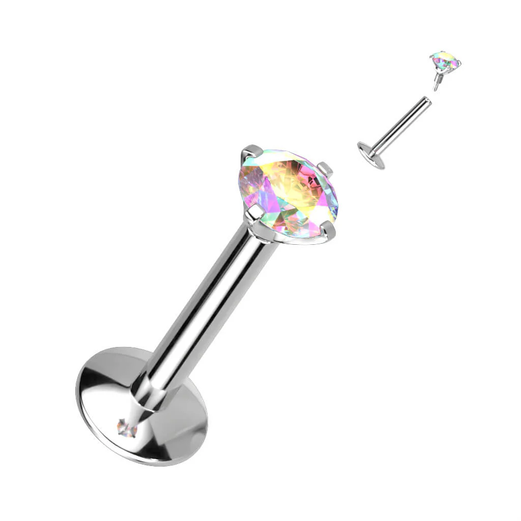 Tytan labret cyrkonia gwint wewnętrzny - Image 6