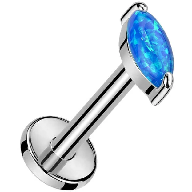 Tytan labret opal szlif markizowy gwint wewnętrzny - Image 4
