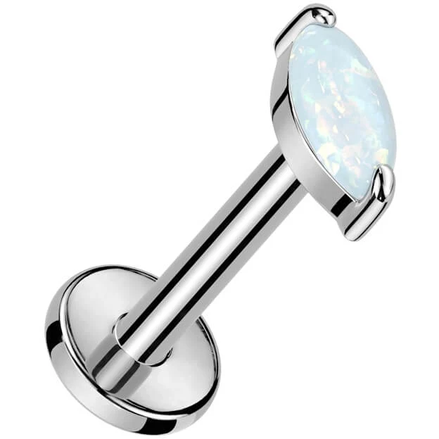 Tytan labret opal szlif markizowy gwint wewnętrzny - Image 5