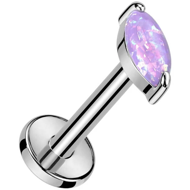 Tytan labret opal szlif markizowy gwint wewnętrzny - Image 6