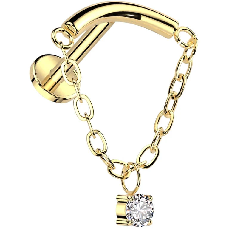 Tytan labret Łańcuszek cyrkonia gwint wewnętrzny - Image 4