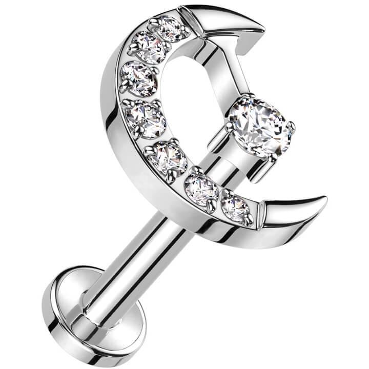 Tytan labret księżyc cyrkonie gwint wewnętrzny - Image 4