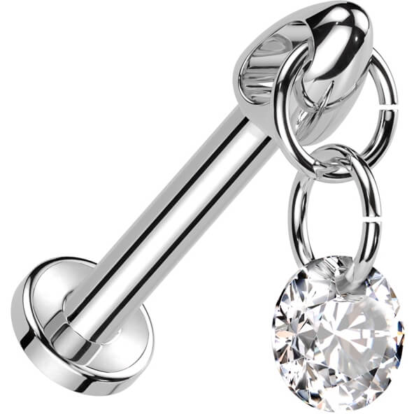 Tytan labret zawieszka cyrkonia gwint wewnętrzny - Image 4