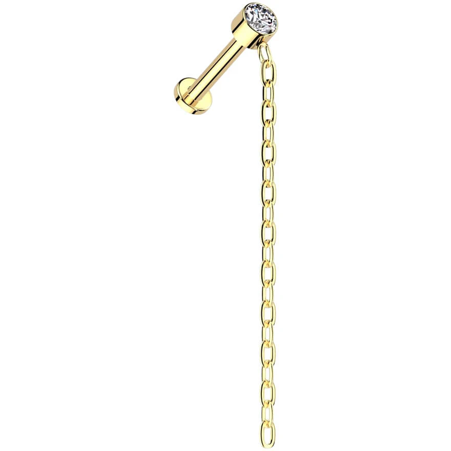 Tytan labret Łańcuszek cyrkonia gwint wewnętrzny - Image 3