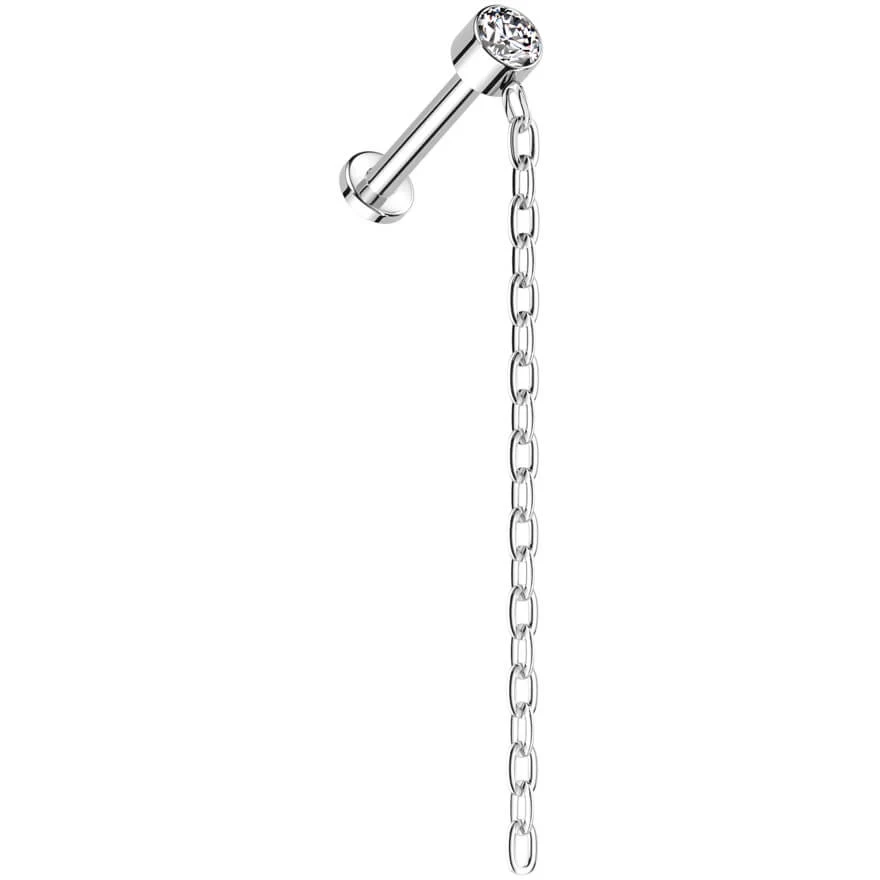 Tytan labret Łańcuszek cyrkonia gwint wewnętrzny - Image 4