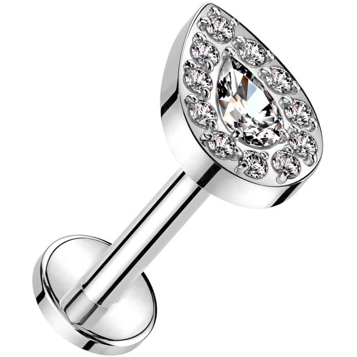 Tytan labret kropla cyrkonia gwint wewnętrzny - Image 3