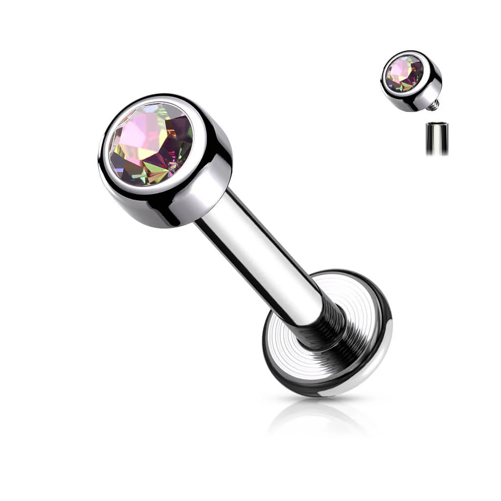 Tytan labret okrągła cyrkonia gwint wewnętrzny - Image 11