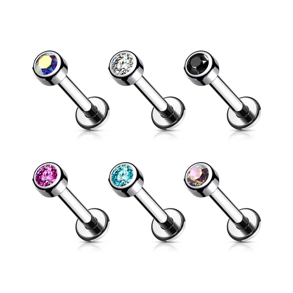 Tytan labret okrągła cyrkonia gwint wewnętrzny - Image 3