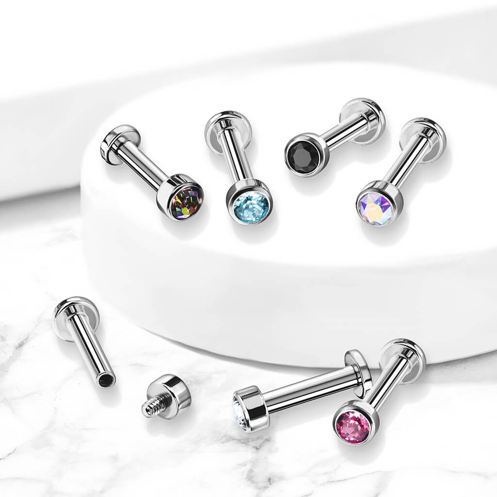 Tytan labret okrągła cyrkonia gwint wewnętrzny - Image 5