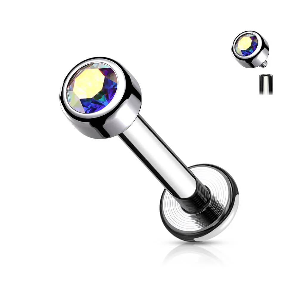 Tytan labret okrągła cyrkonia gwint wewnętrzny - Image 6