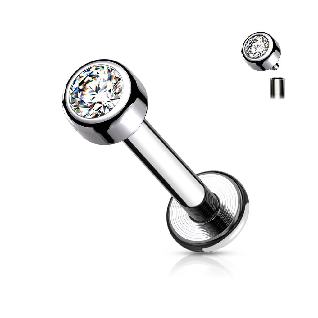 Tytan labret okrągła cyrkonia gwint wewnętrzny - Image 7