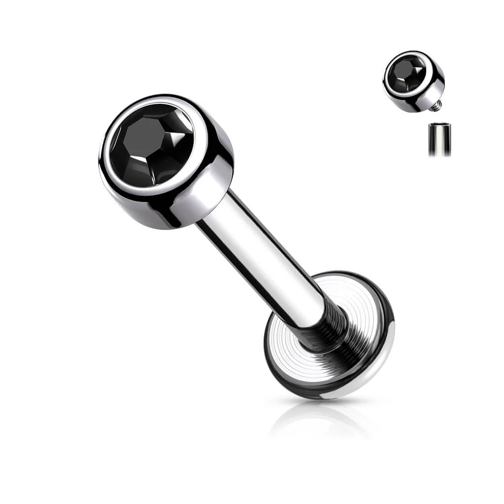 Tytan labret okrągła cyrkonia gwint wewnętrzny - Image 8