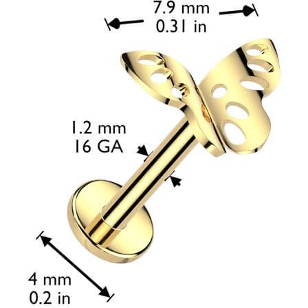 Tytan labret motylek gwint wewnętrzny - Image 2