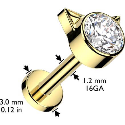 Tytan labret kot cyrkonia gwint wewnętrzny - Image 2